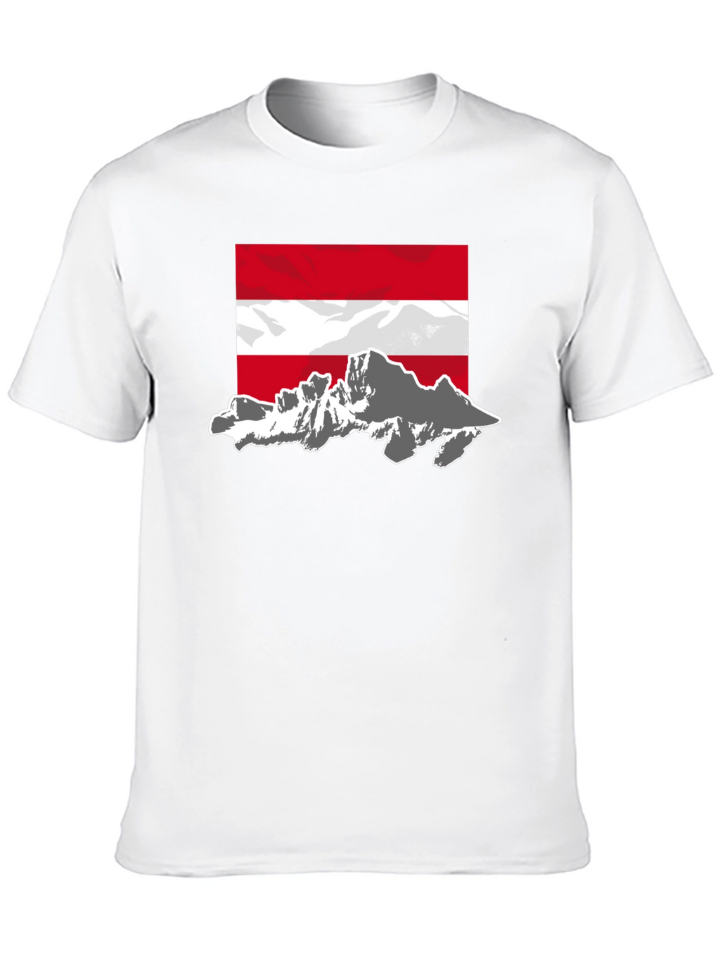 Austria Flag Mountain Graphic Tee - Black