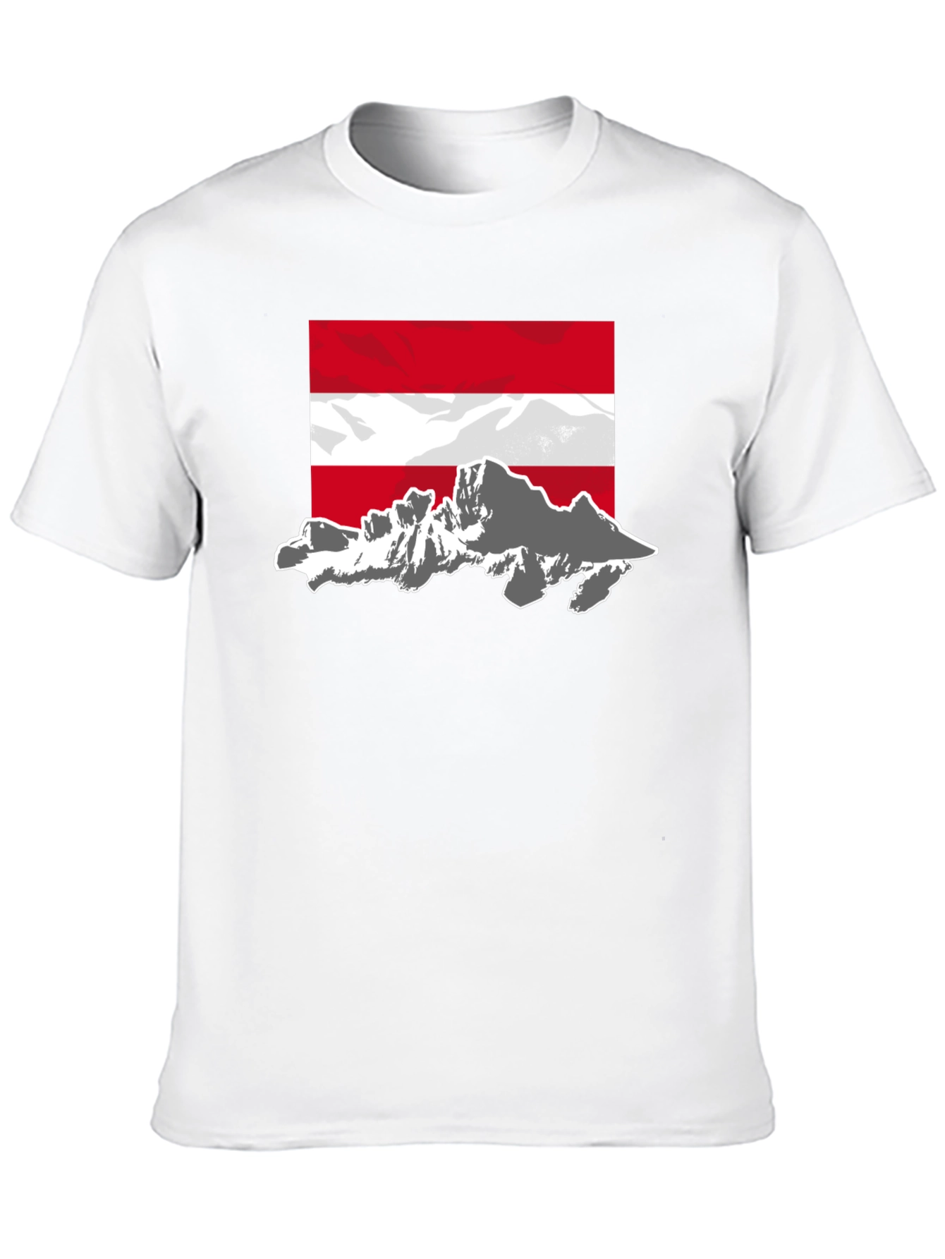 Austria Flag Mountain Graphic Tee - Black
