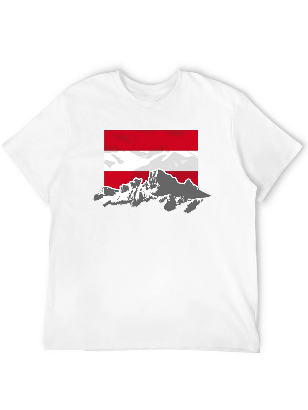 Austria Flag Mountain Graphic Tee - Black