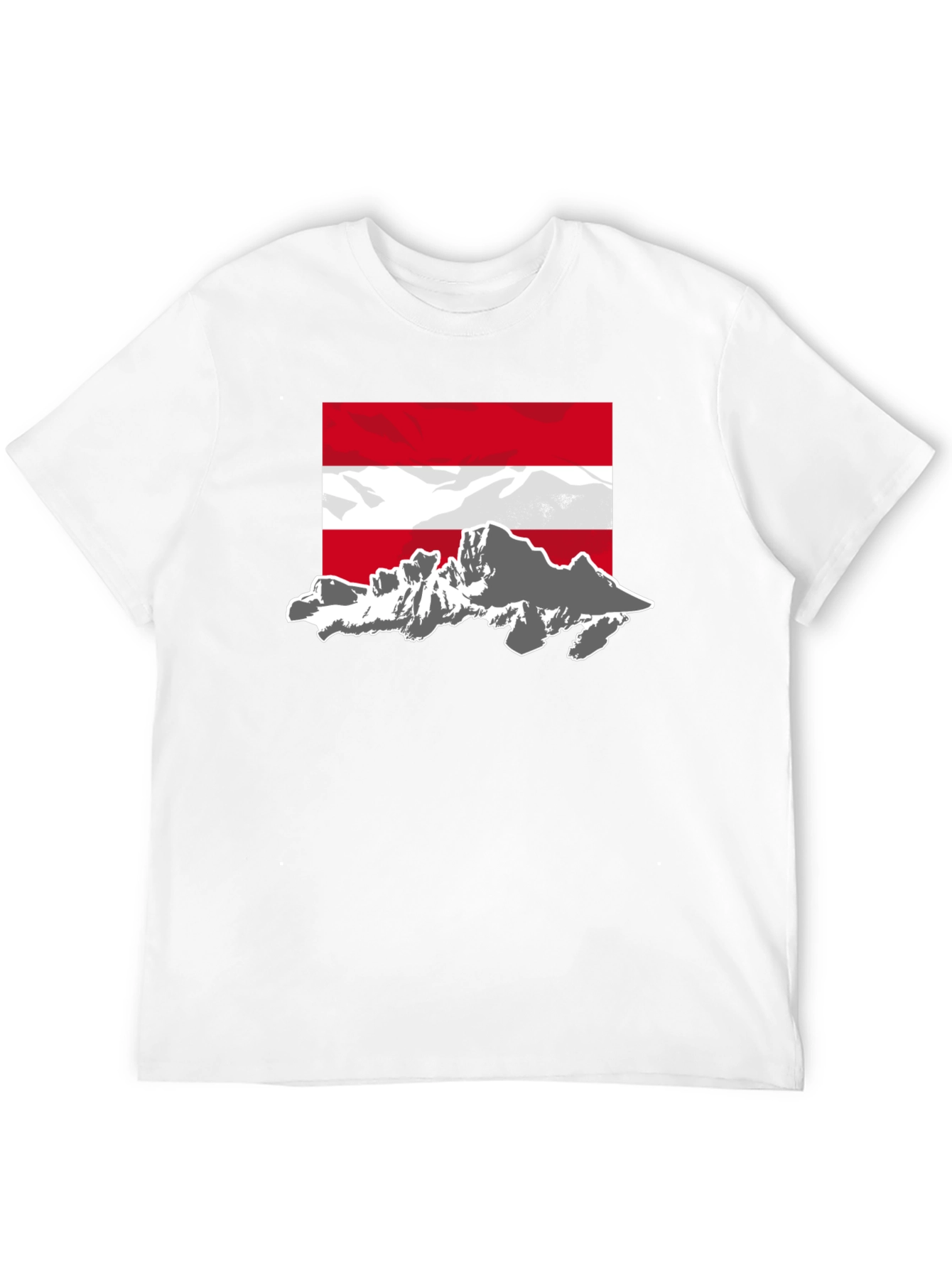Austria Flag Mountain Graphic Tee - Black