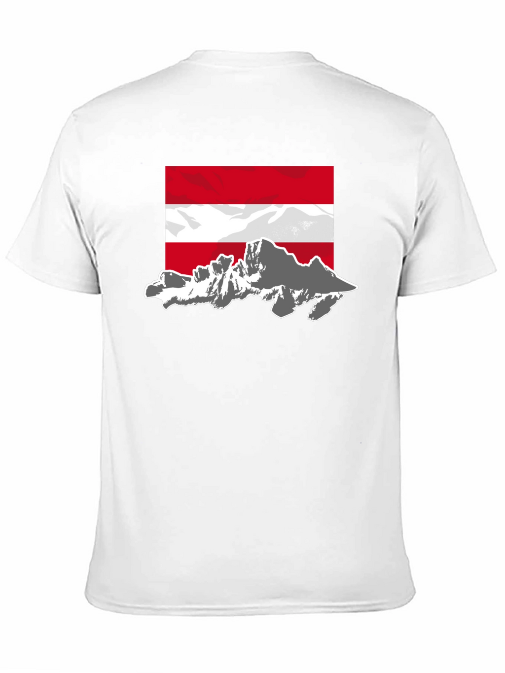 Austria Flag Mountain Graphic Tee - Black