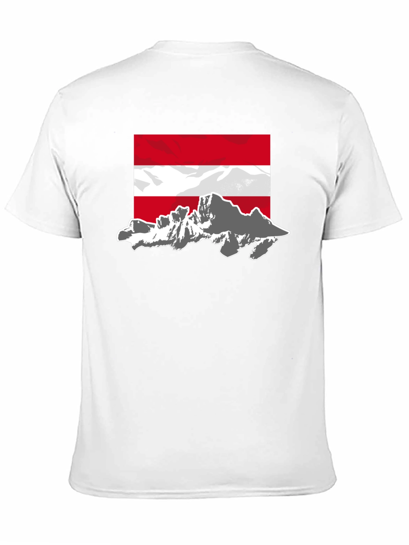 Austria Flag Mountain Graphic Tee - Black