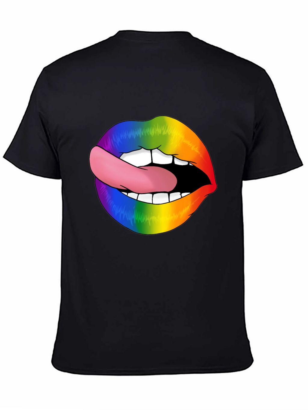 Rainbow Lips Graphic Tee - Stylish LGBT Pride Shirt