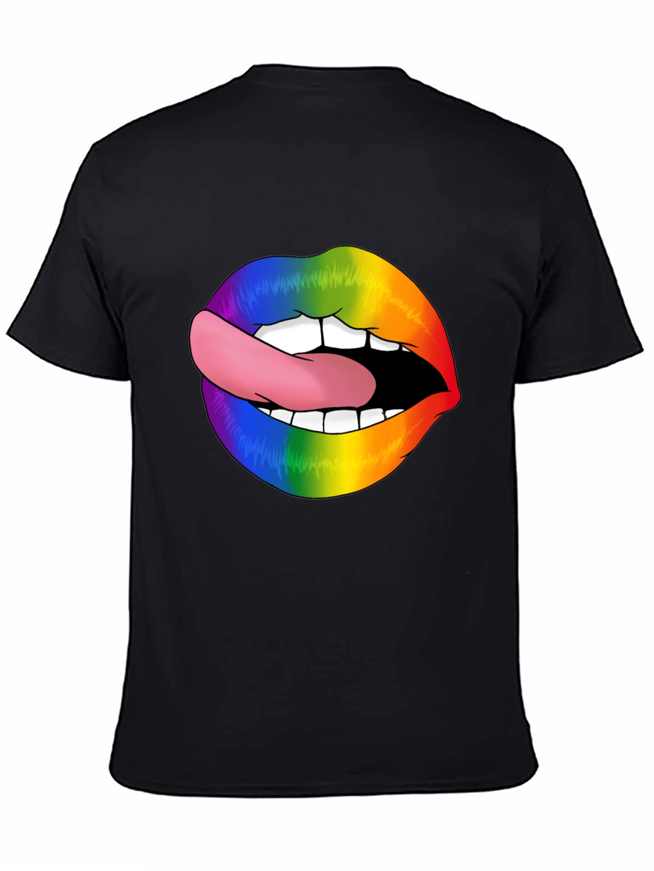 Rainbow Lips Graphic Tee - Stylish LGBT Pride Shirt