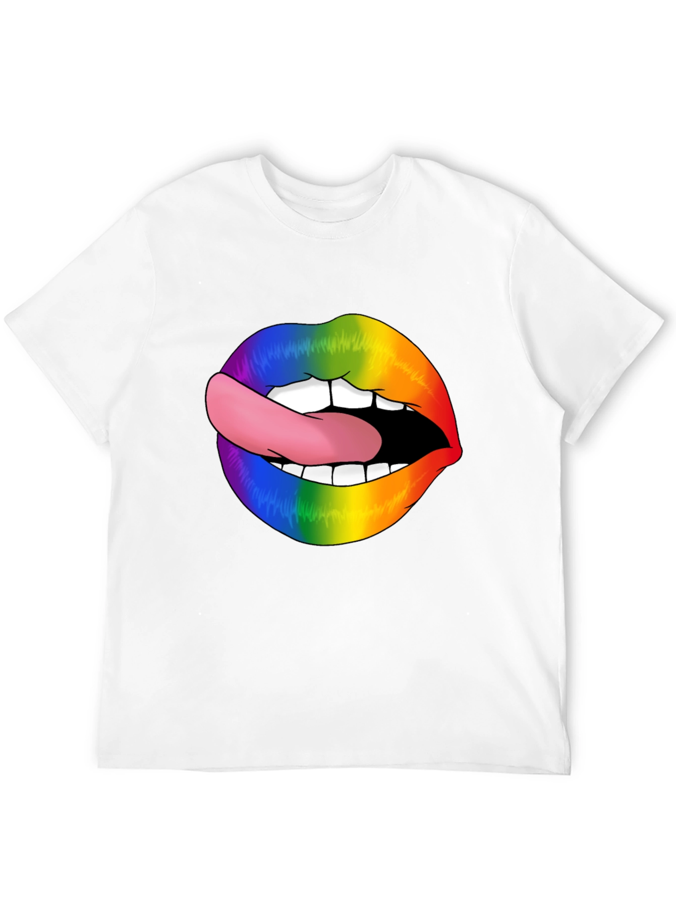 Rainbow Lips Graphic Tee - Stylish LGBT Pride Shirt