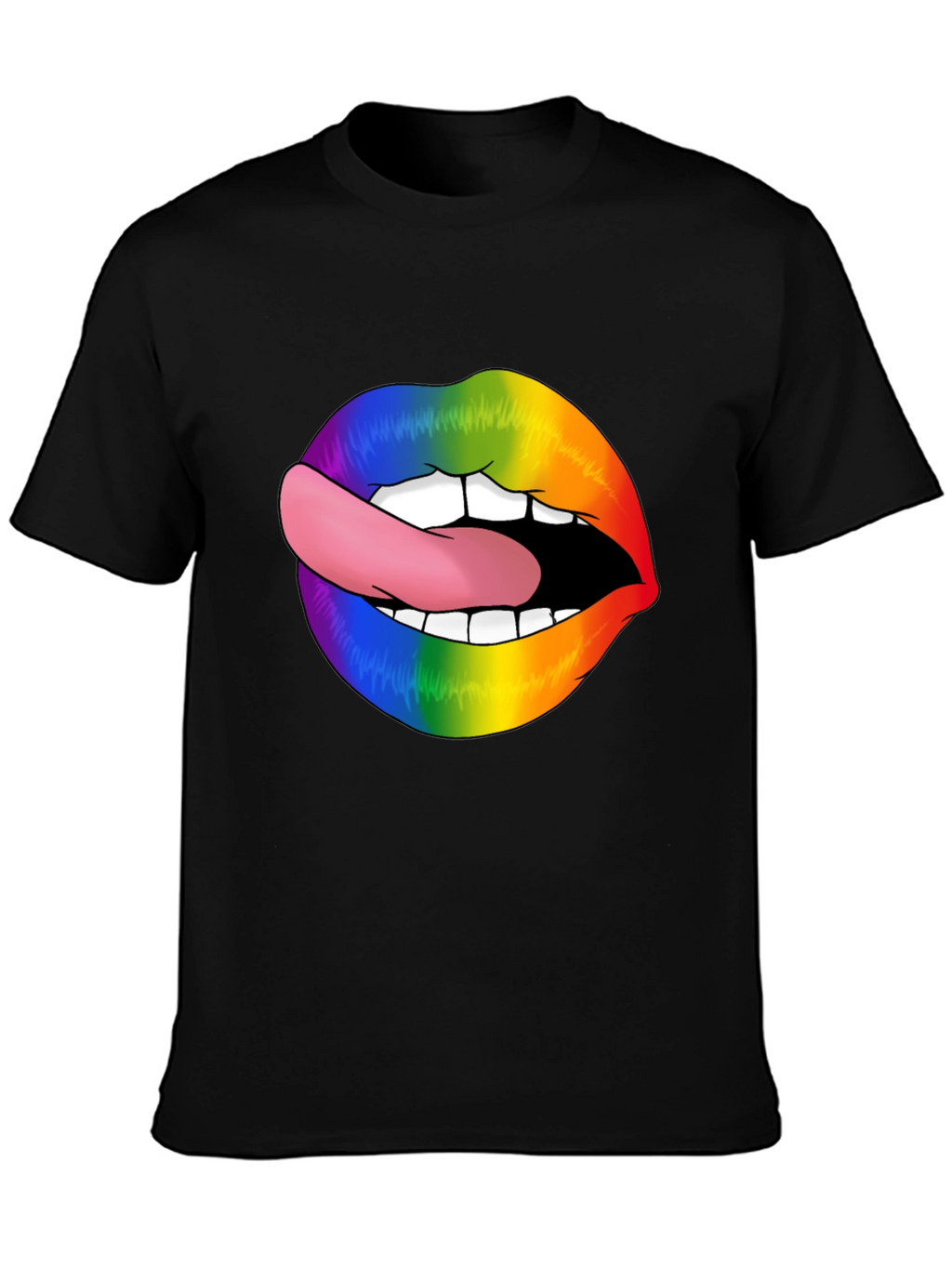 Rainbow Lips Graphic Tee - Stylish LGBT Pride Shirt
