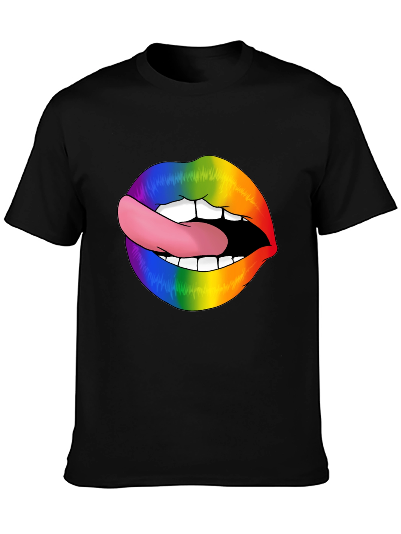 Rainbow Lips Graphic Tee - Stylish LGBT Pride Shirt