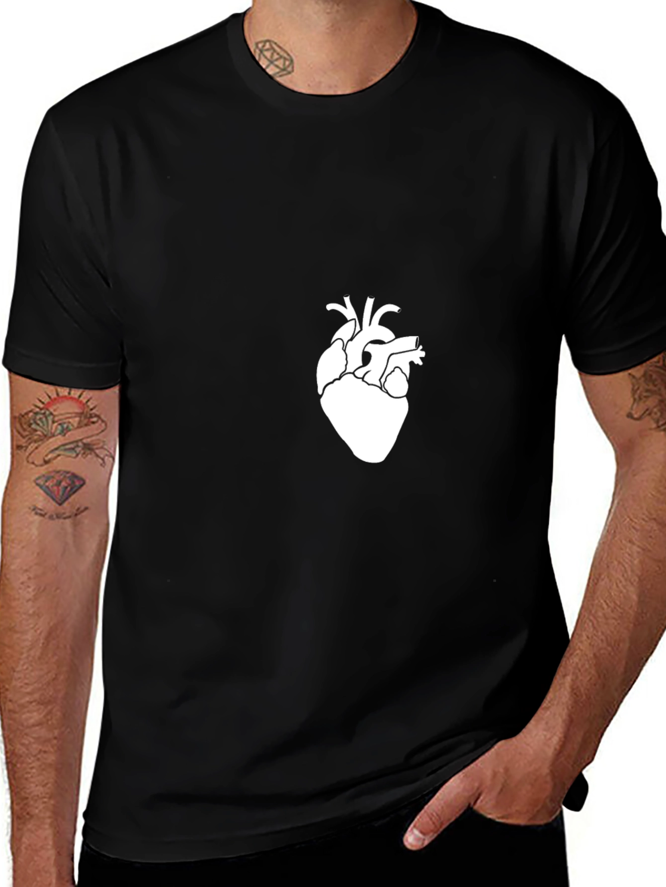 Anatomical Heart Graphic Tee - Modern Style