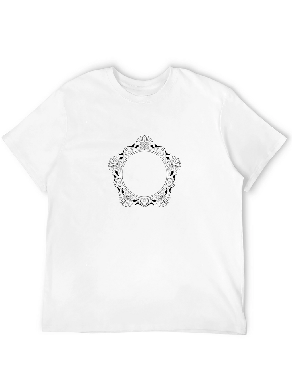 Mens Black Tee with Ornamental Circle Design