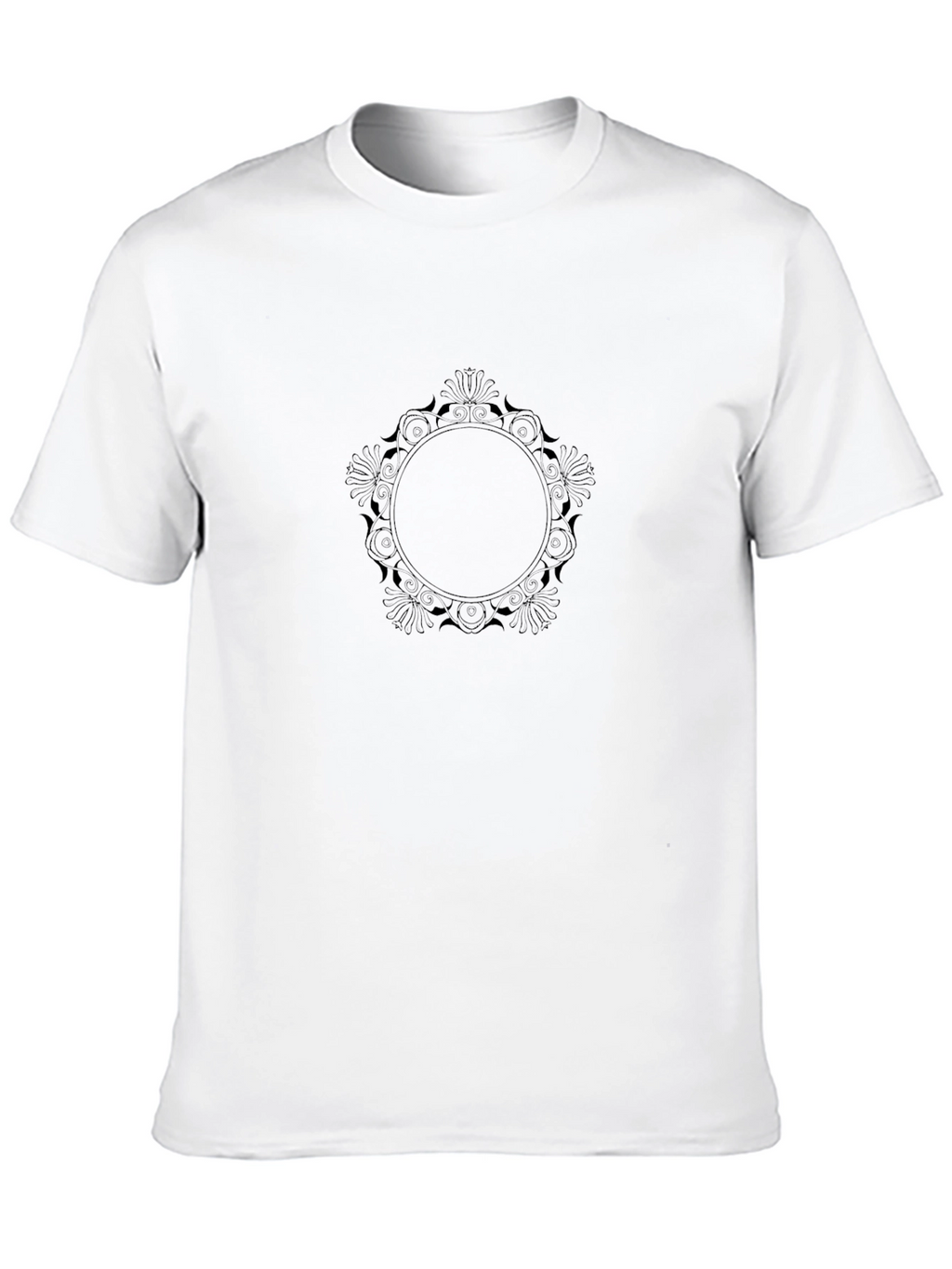 Mens Black Tee with Ornamental Circle Design