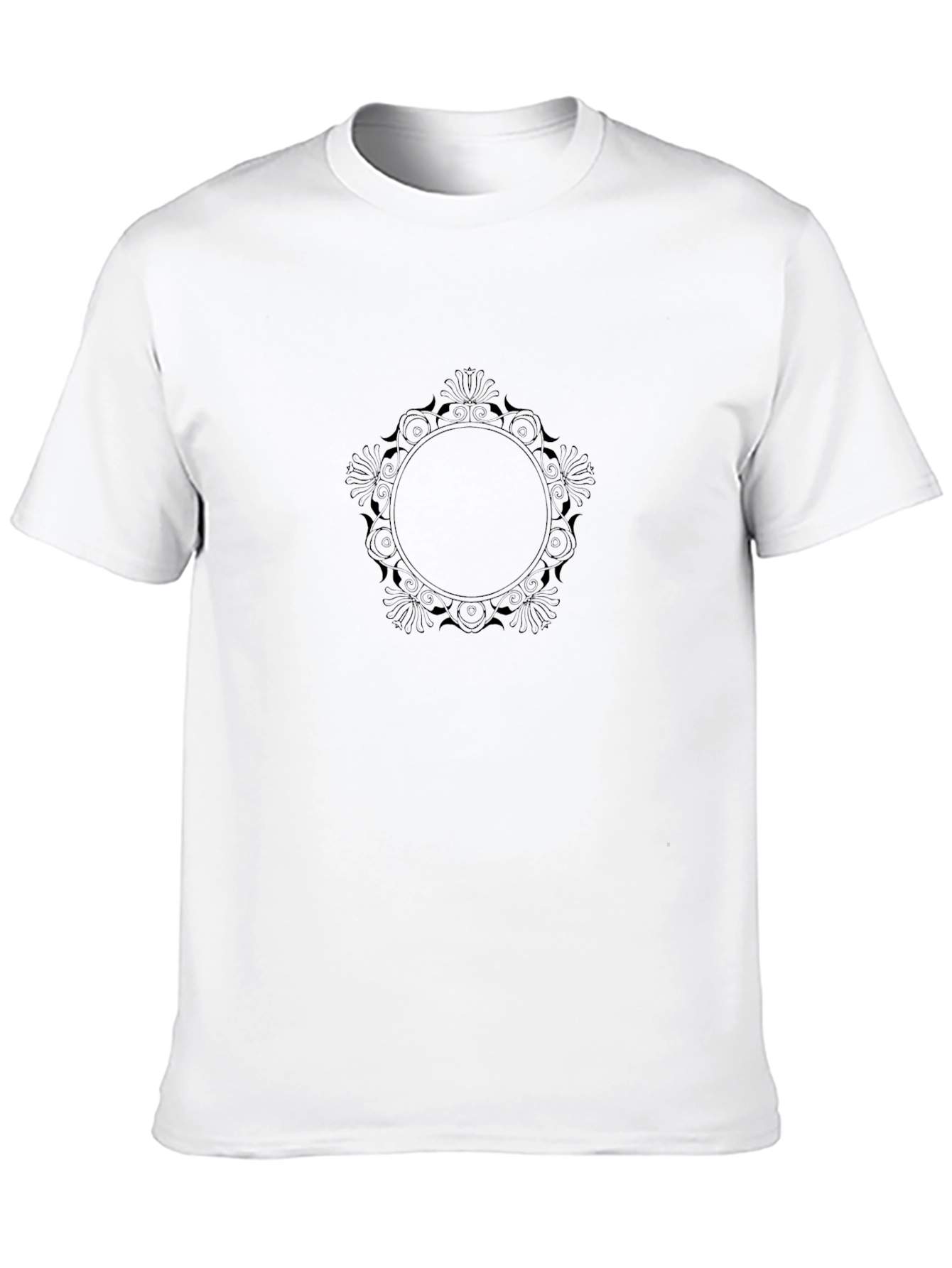 Mens Black Tee with Ornamental Circle Design