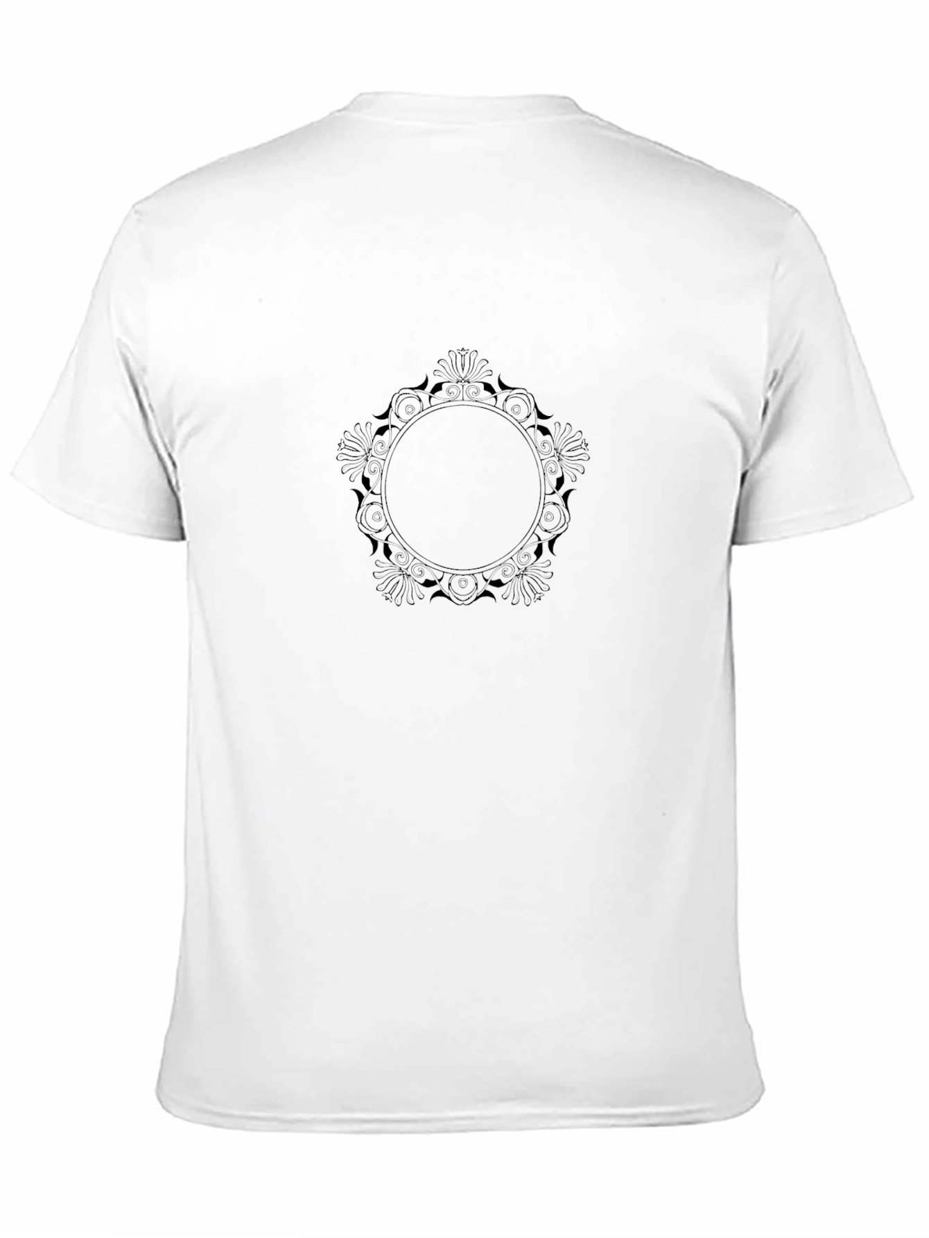Mens Black Tee with Ornamental Circle Design