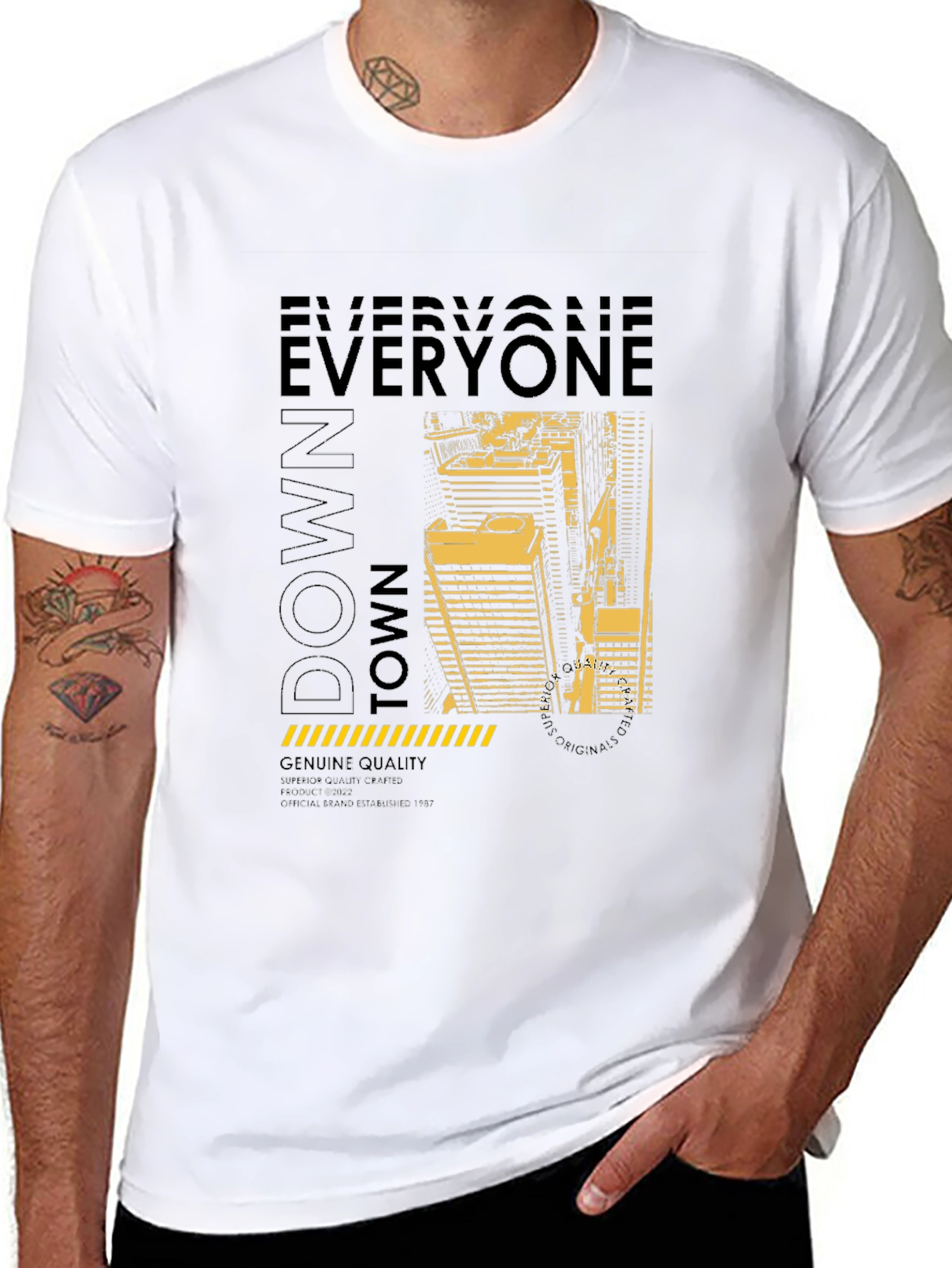 Downtown Graphic Print Crew Neck T-Shirt