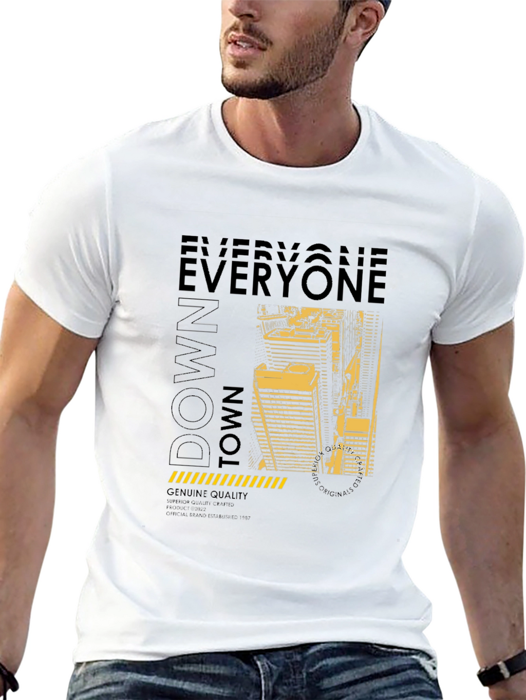 Downtown Graphic Print Crew Neck T-Shirt