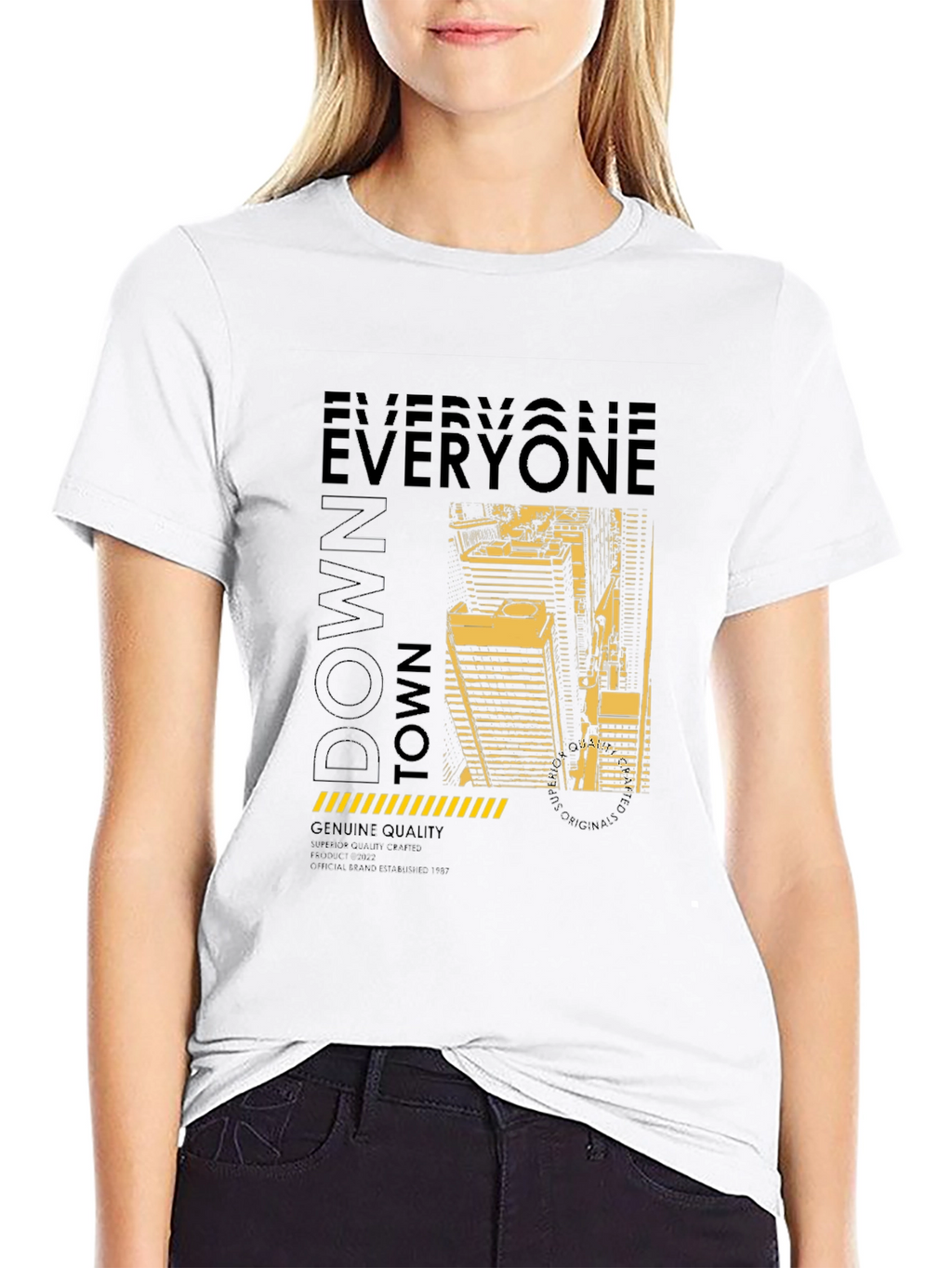 Downtown Graphic Print Crew Neck T-Shirt