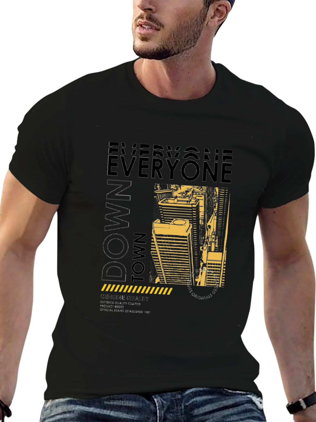 Downtown Graphic Print Crew Neck T-Shirt