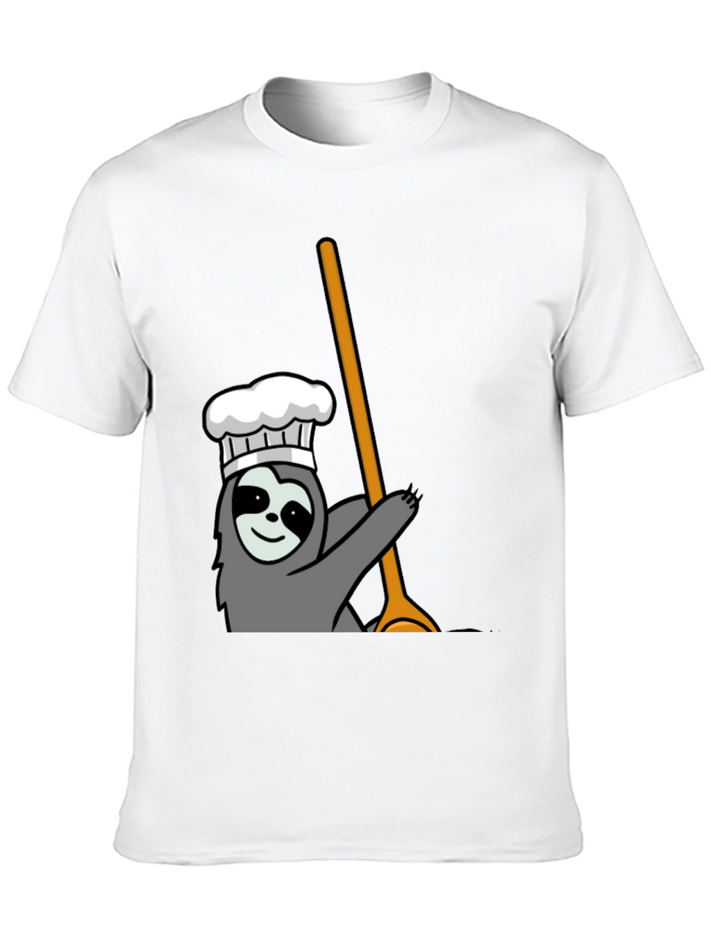 Chef Sloth Graphic Tee - Black Cotton T-Shirt