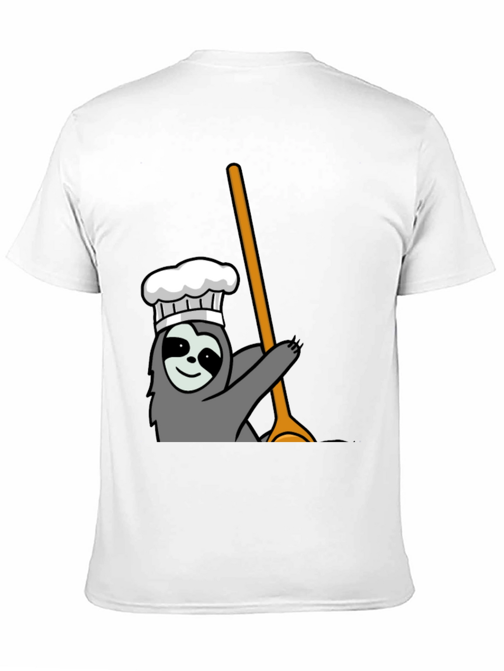 Chef Sloth Graphic Tee - Black Cotton T-Shirt