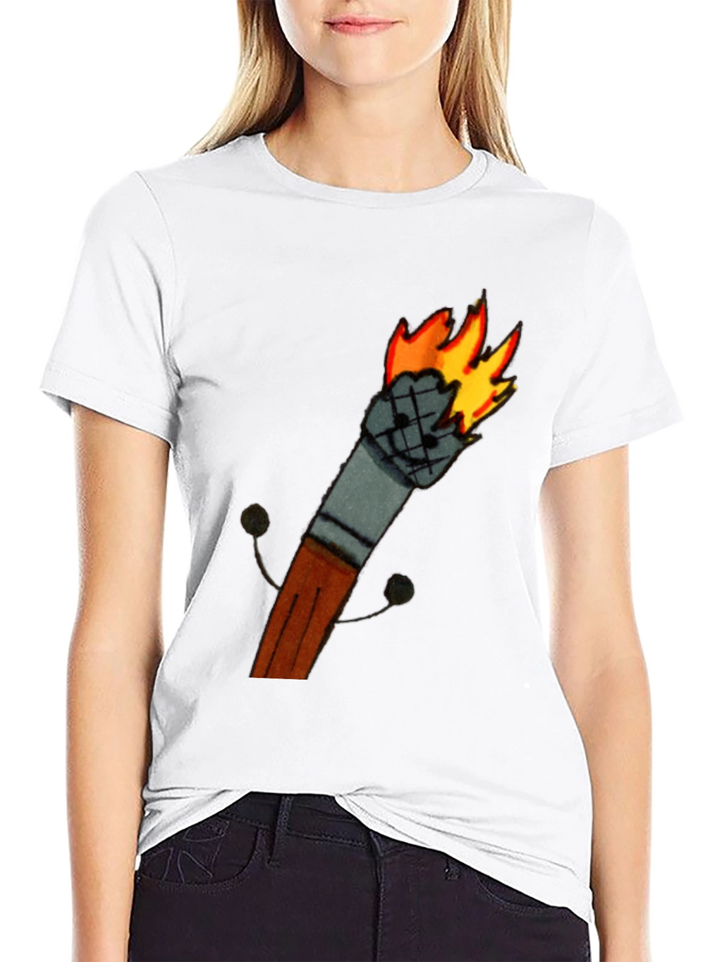 Funny Matchstick Cartoon Graphic T-Shirt