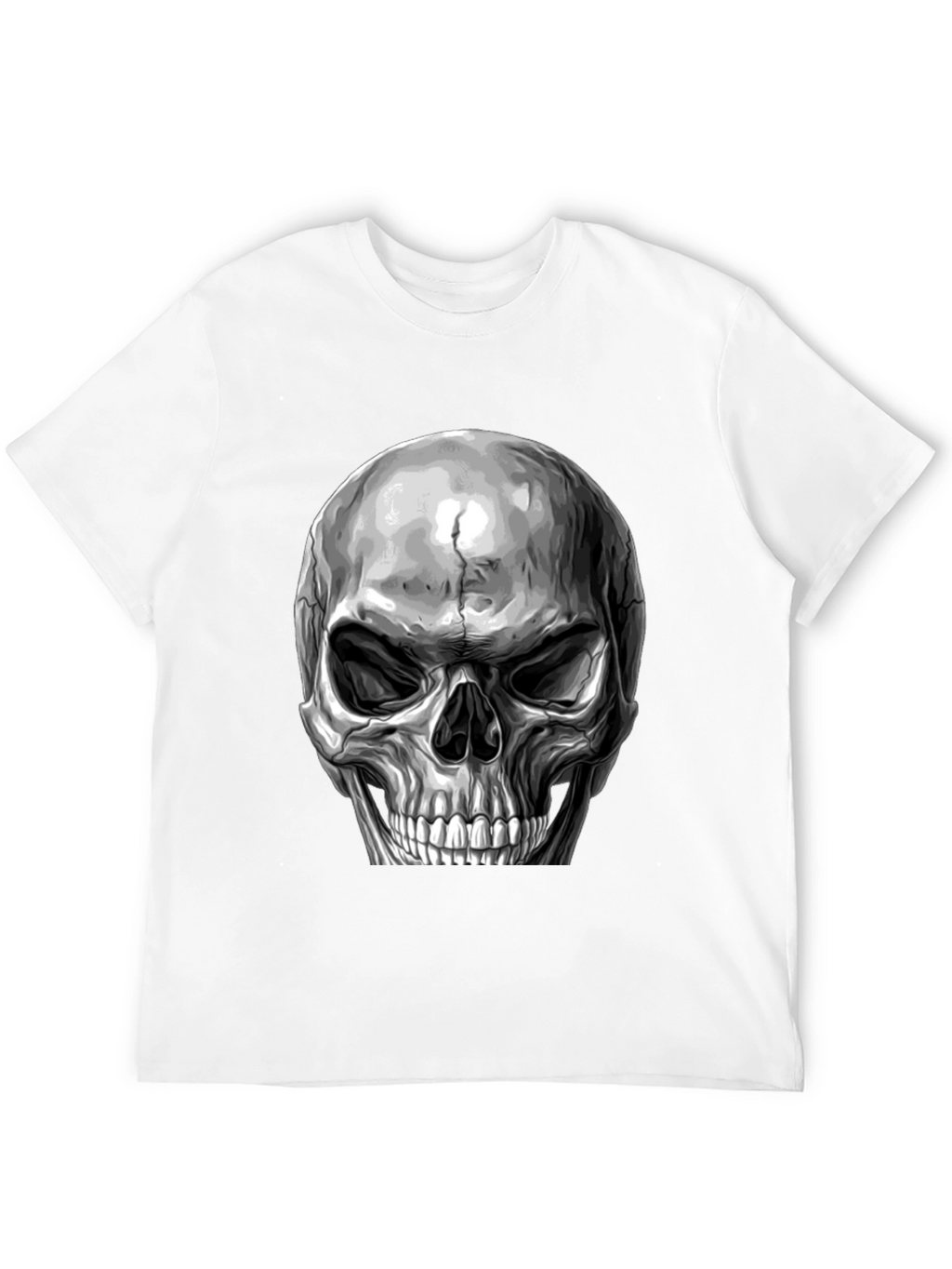 Skull Graphic Print T-Shirt - Black