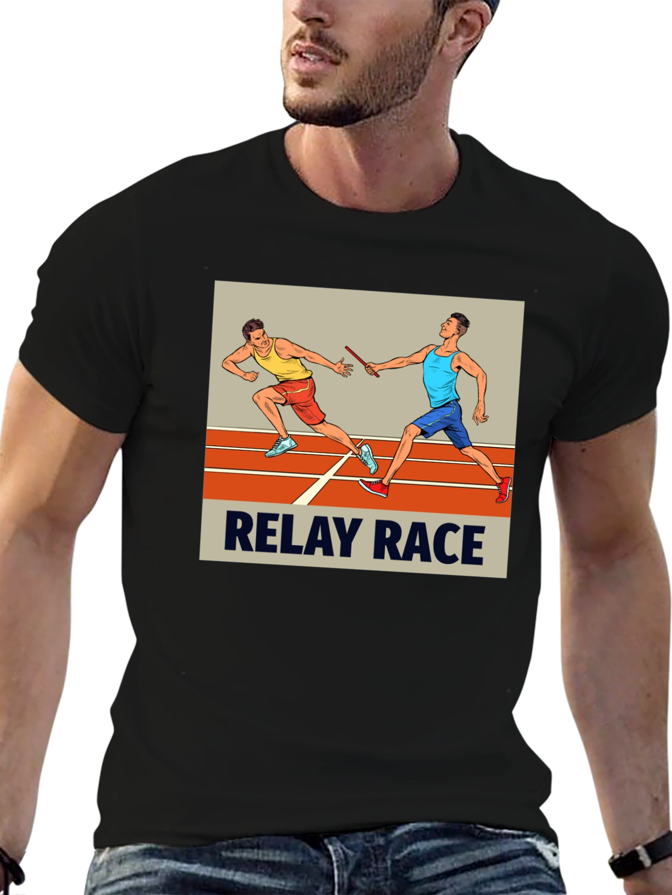 Relay Race Graphic Tee - Black