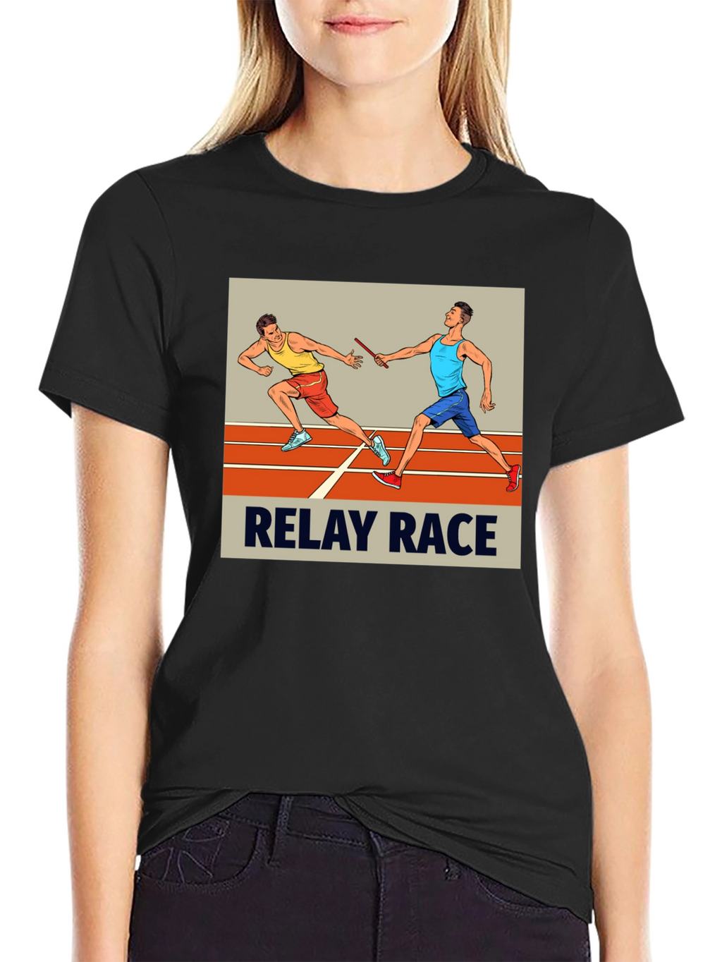 Relay Race Graphic Tee - Black