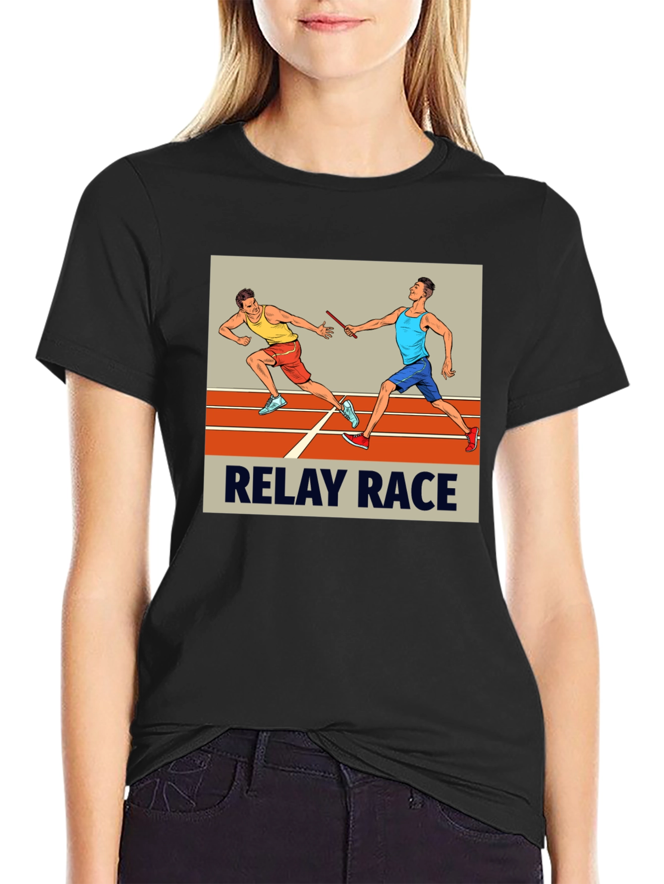 Relay Race Graphic Tee - Black