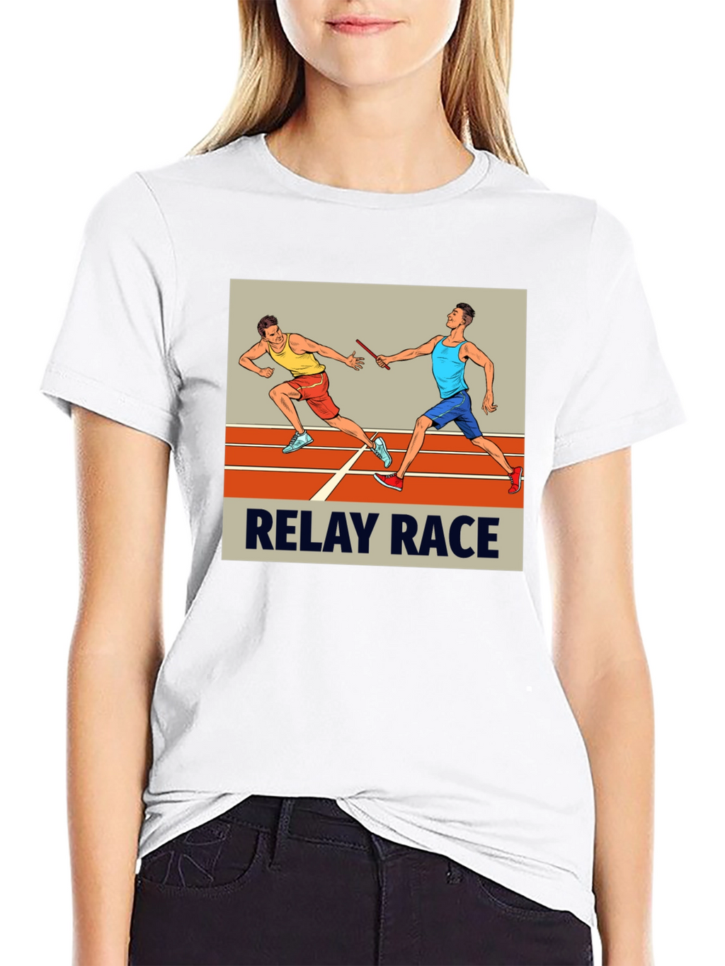 Relay Race Graphic Tee - Black