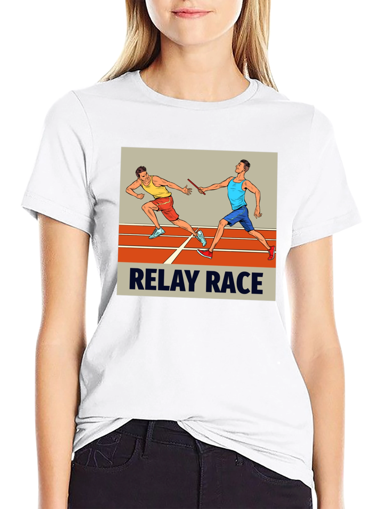 Relay Race Graphic Tee - Black
