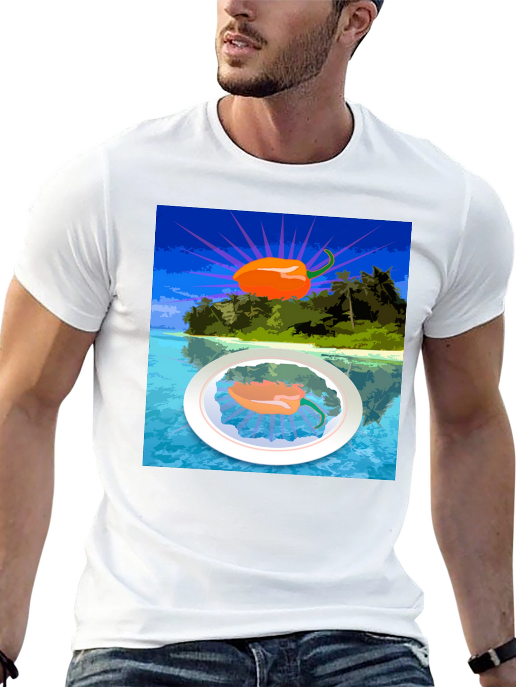 Island Pepper Graphic Tee - Tropical Hot
