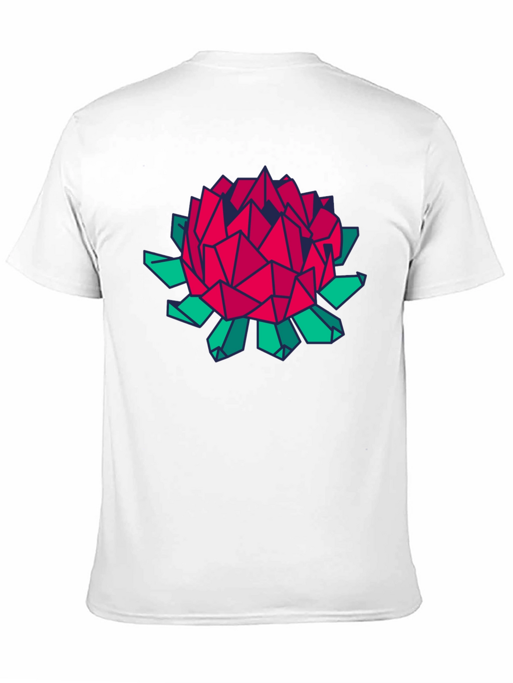 Geometric Floral Print Black T-Shirt