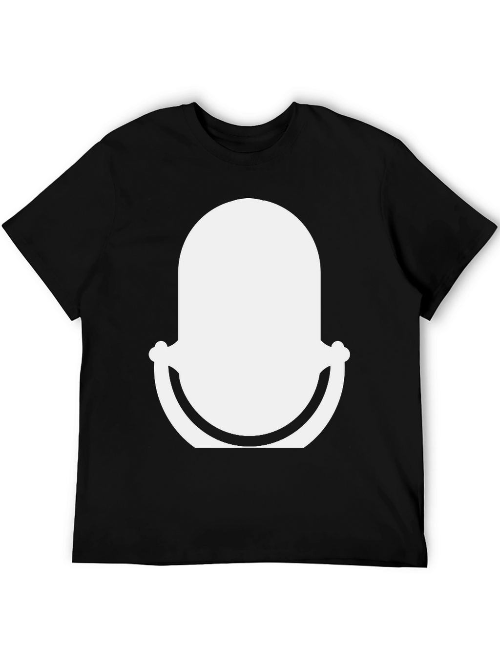 Black T-Shirt with Abstract White Graphic Design