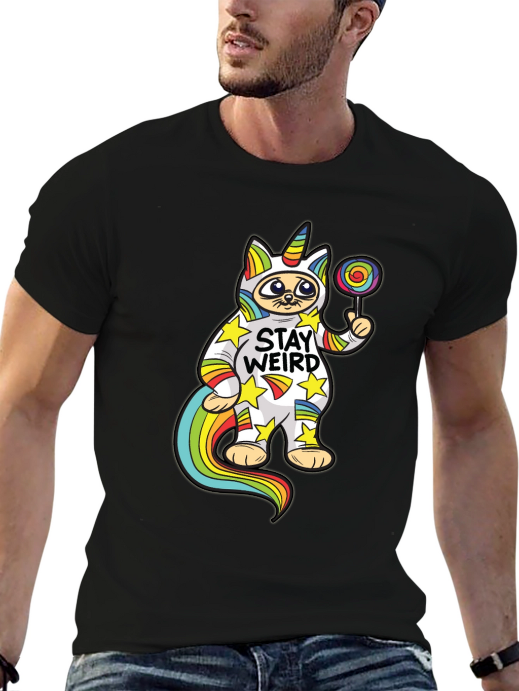 Stay Weird Cat Unicorn T-Shirt