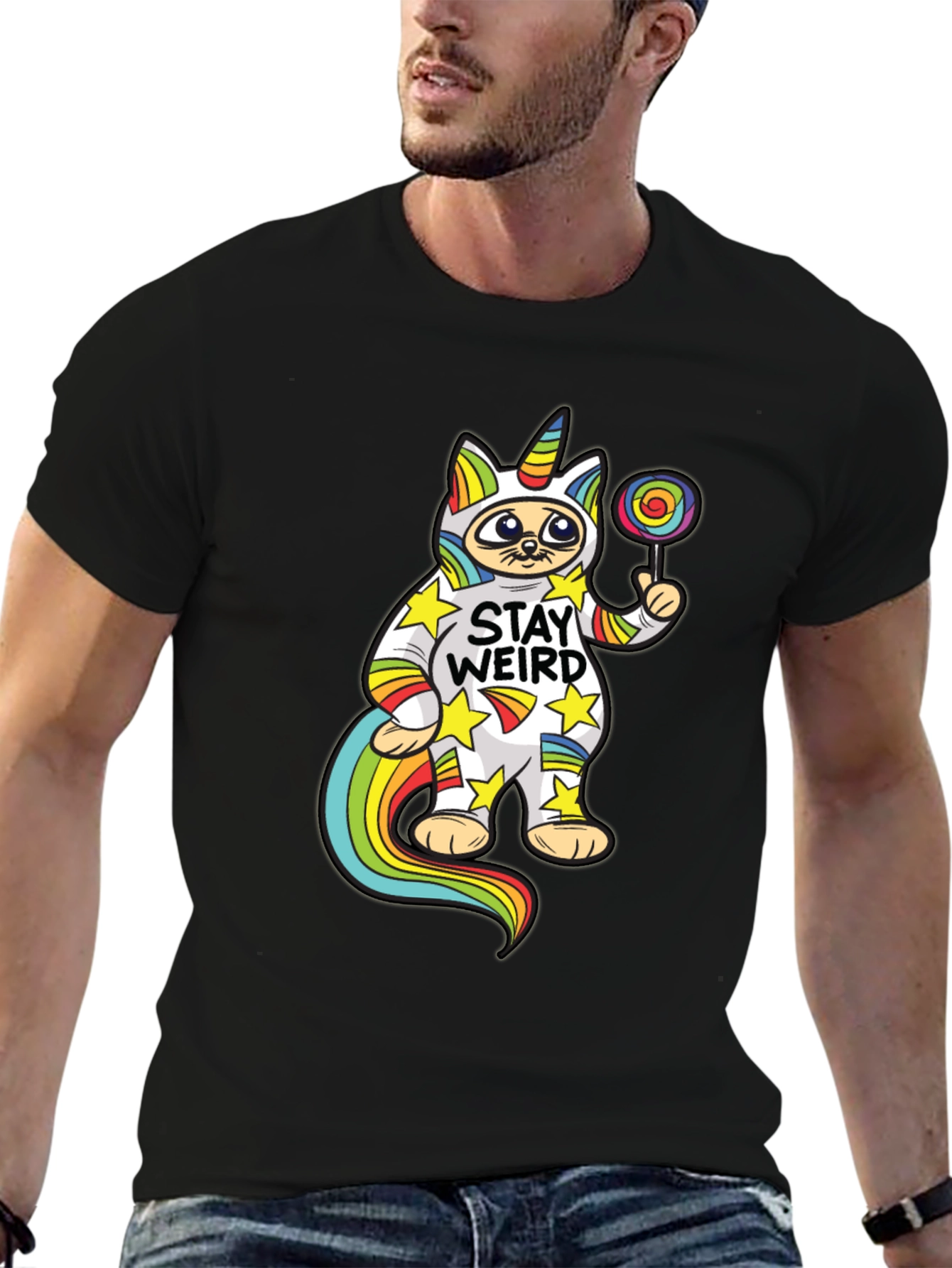 Stay Weird Cat Unicorn T-Shirt