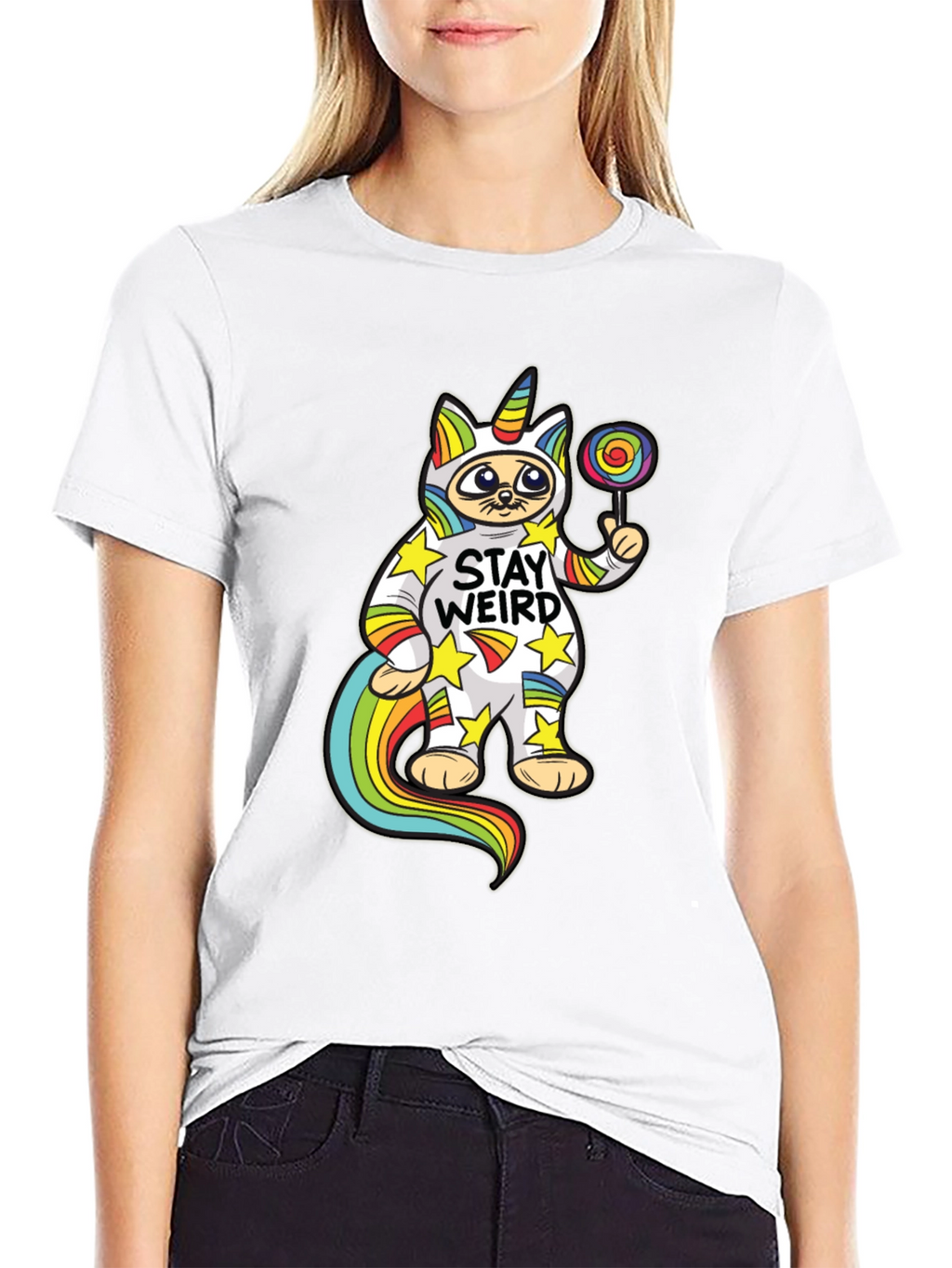 Stay Weird Cat Unicorn T-Shirt