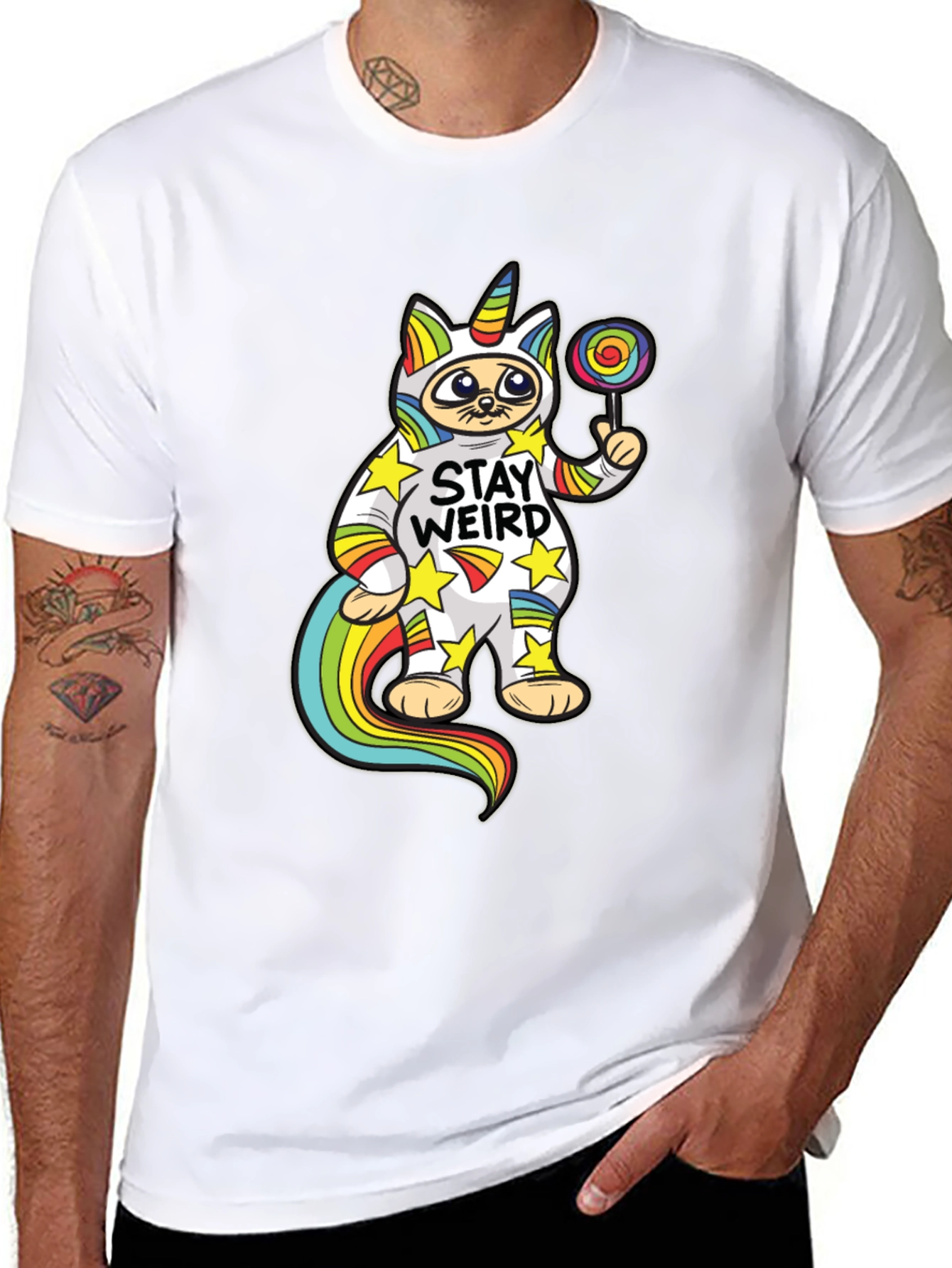 Stay Weird Cat Unicorn T-Shirt
