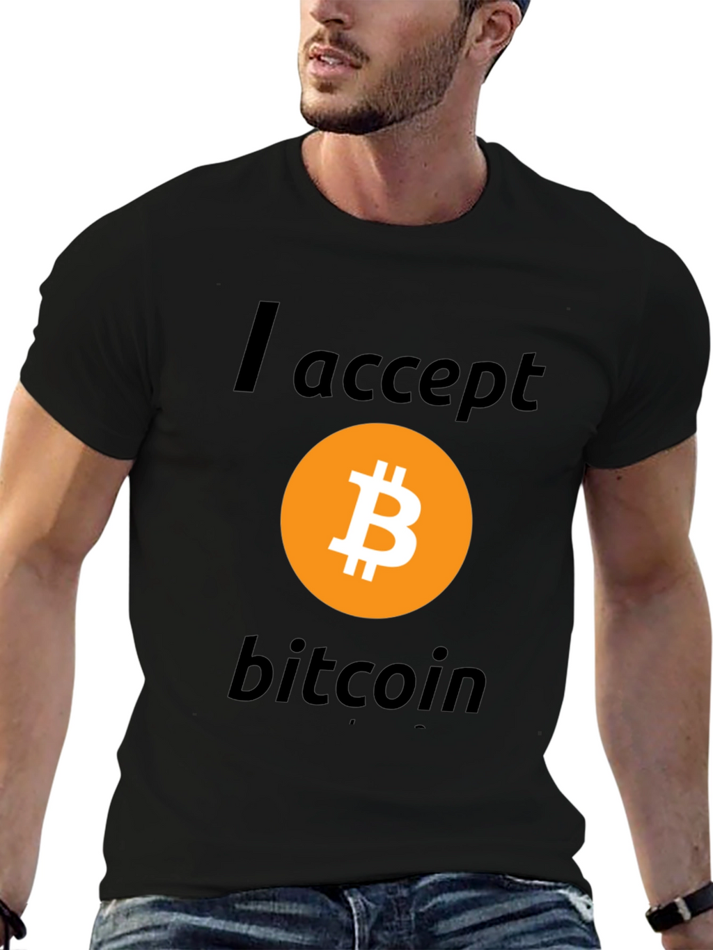 I Accept Bitcoin Black T-Shirt