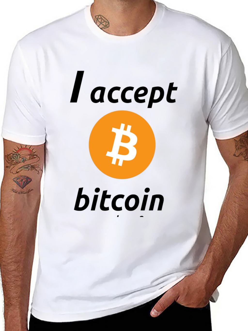 I Accept Bitcoin Black T-Shirt