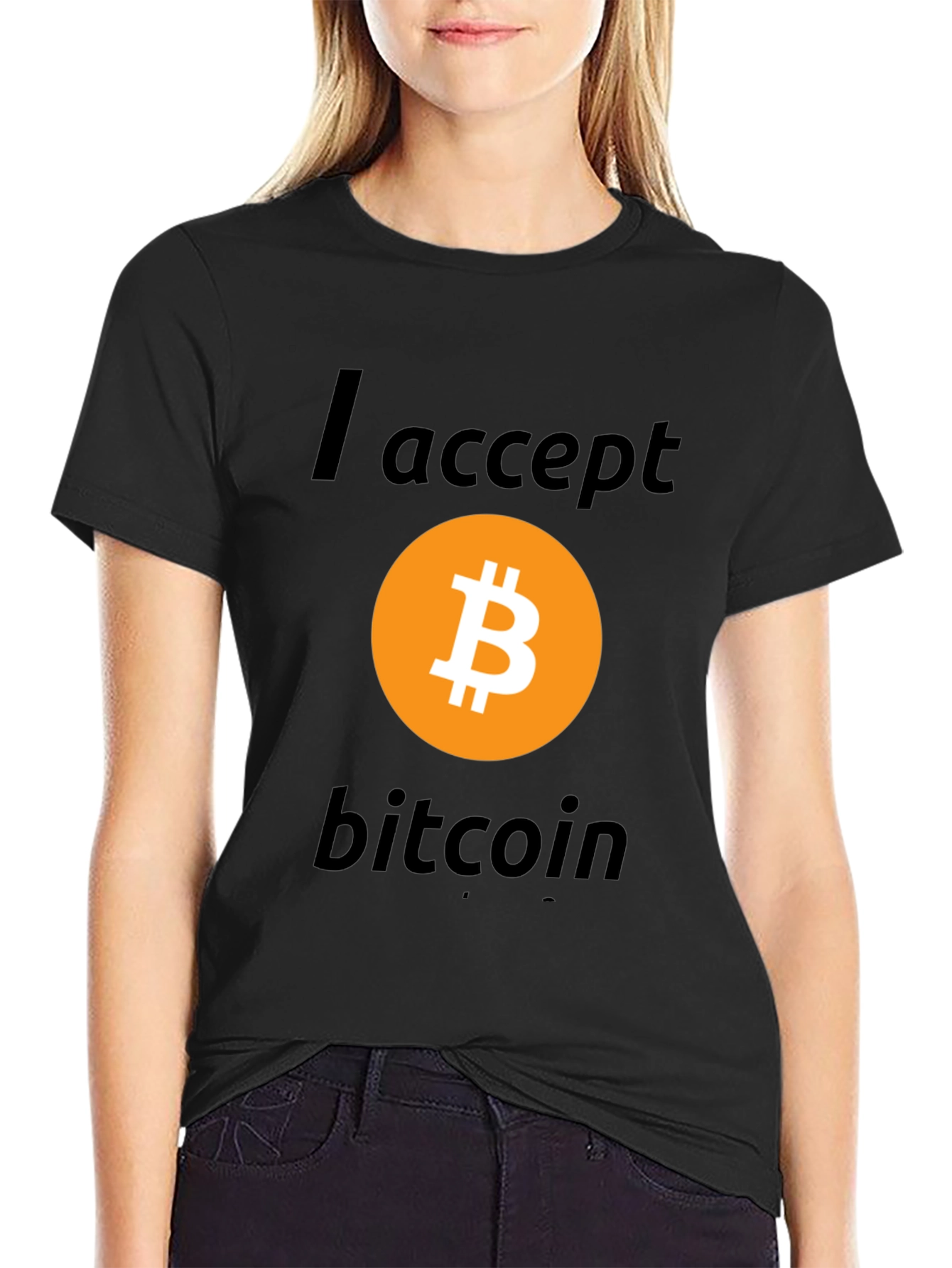 I Accept Bitcoin Black T-Shirt