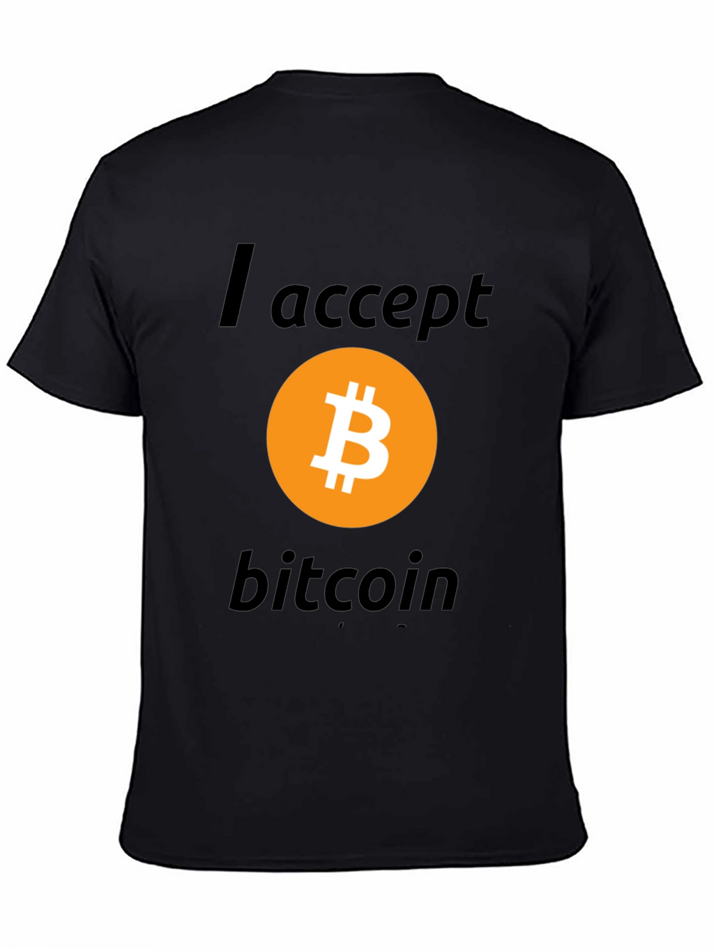 I Accept Bitcoin Black T-Shirt