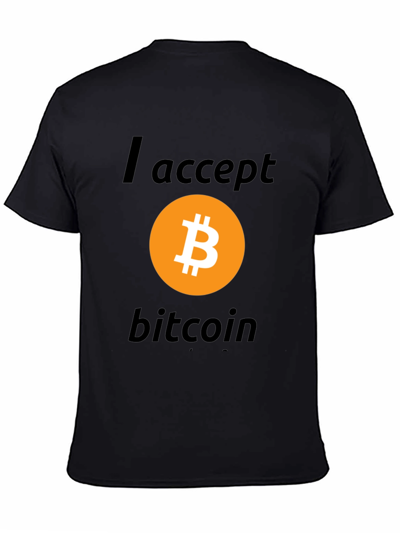 I Accept Bitcoin Black T-Shirt