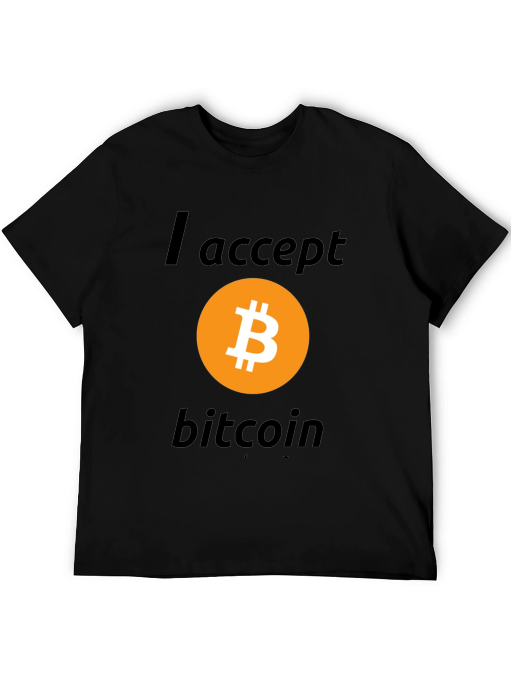 I Accept Bitcoin Black T-Shirt