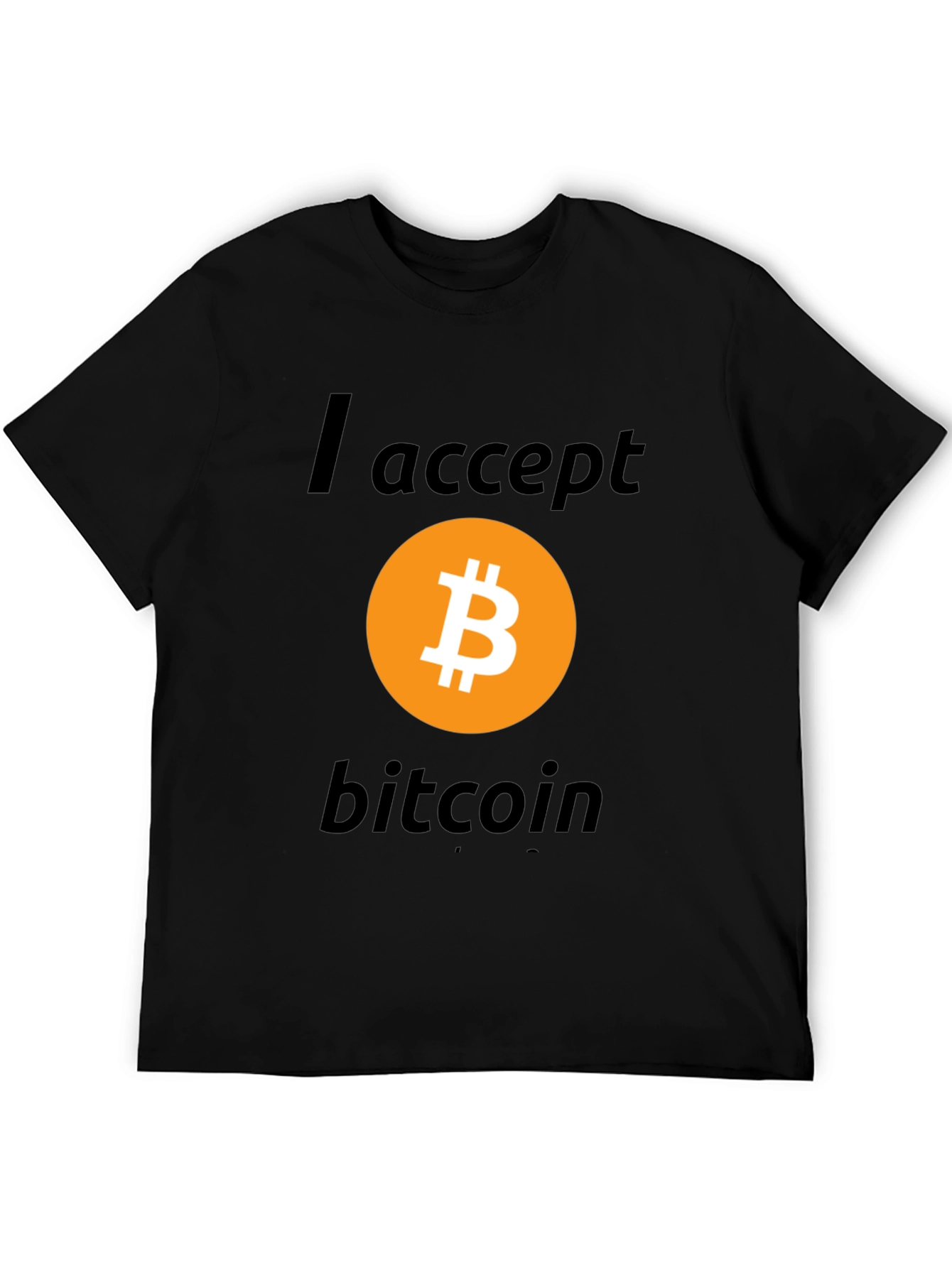 I Accept Bitcoin Black T-Shirt