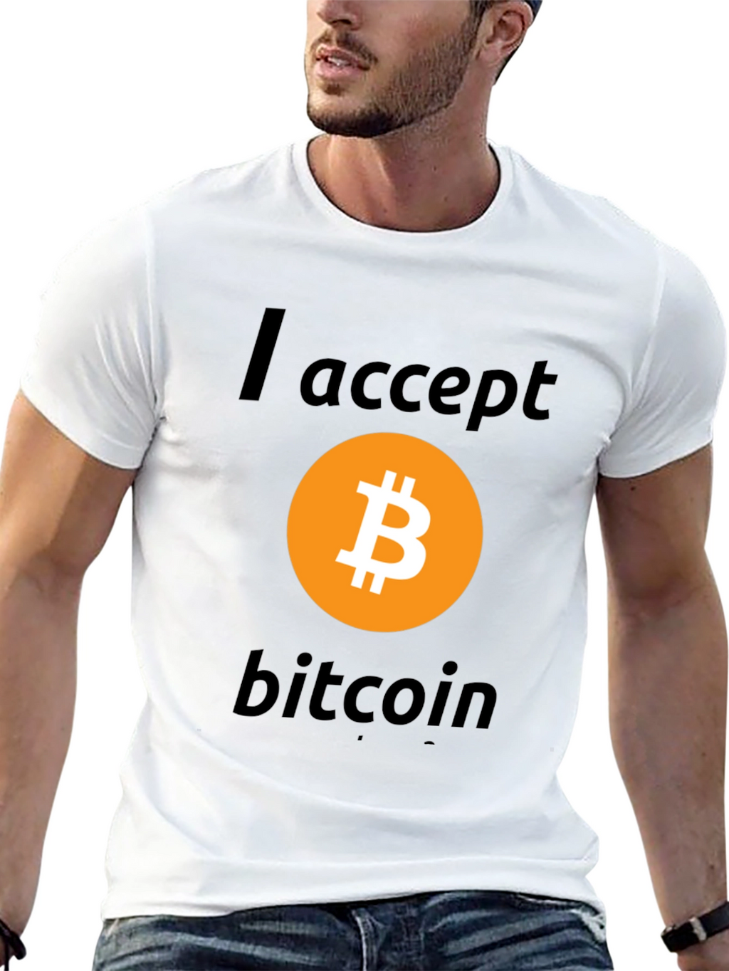 I Accept Bitcoin Black T-Shirt