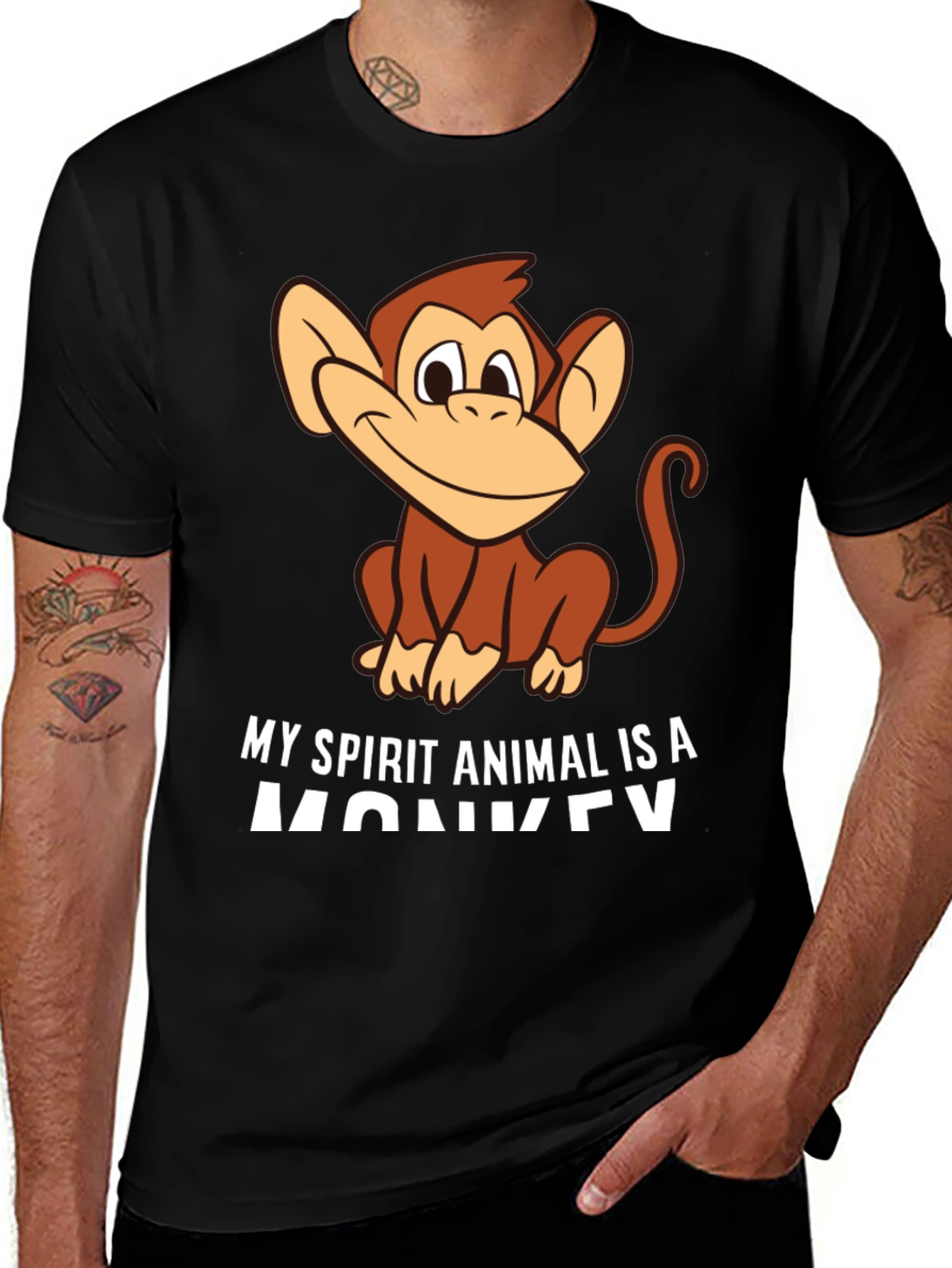 My Spirit Animal Monkey T-Shirt - Black