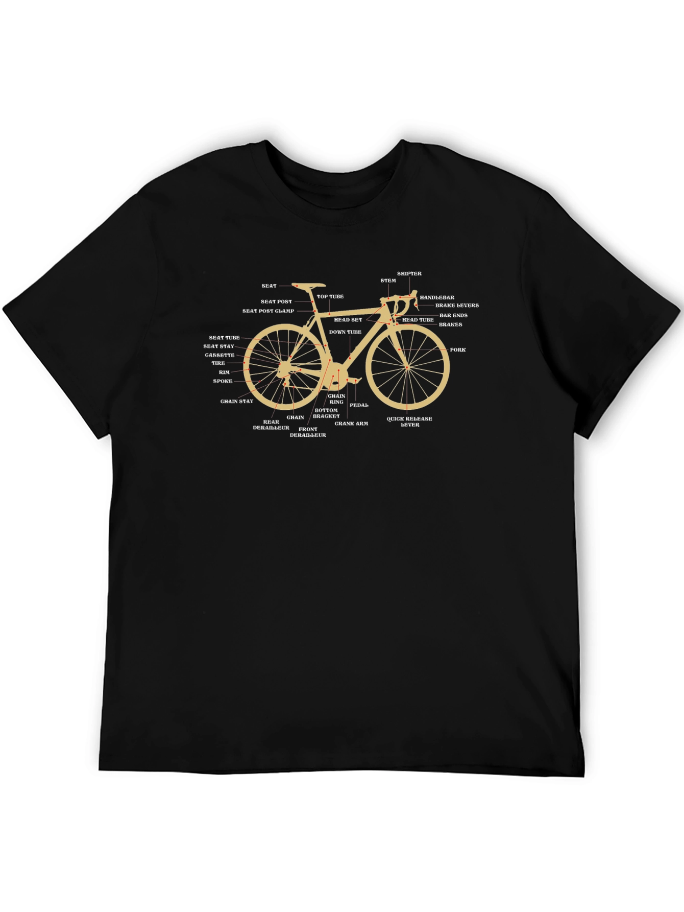 Bicycle Parts T-Shirt - Anatomy of a Bike Tee