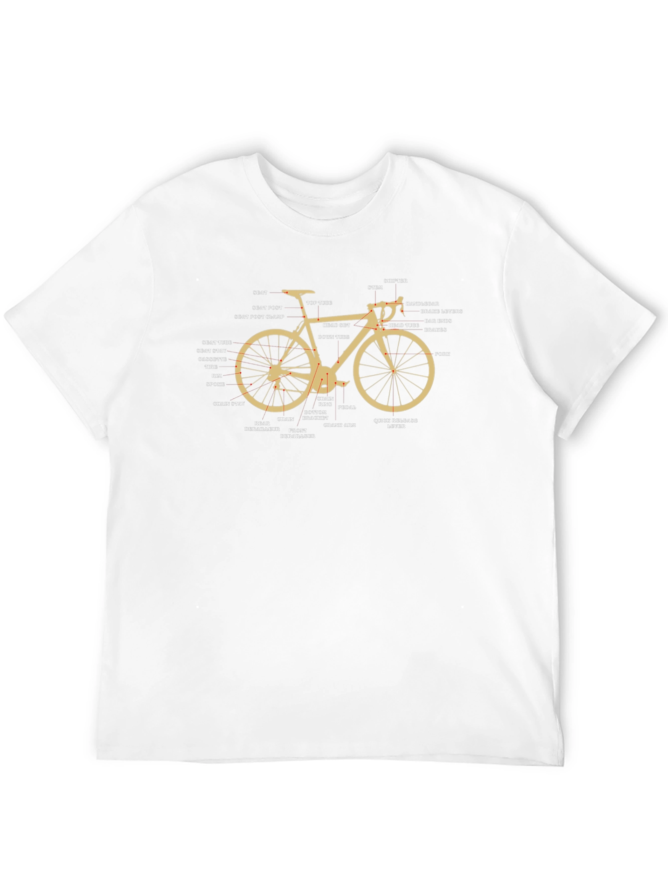 Bicycle Parts T-Shirt - Anatomy of a Bike Tee