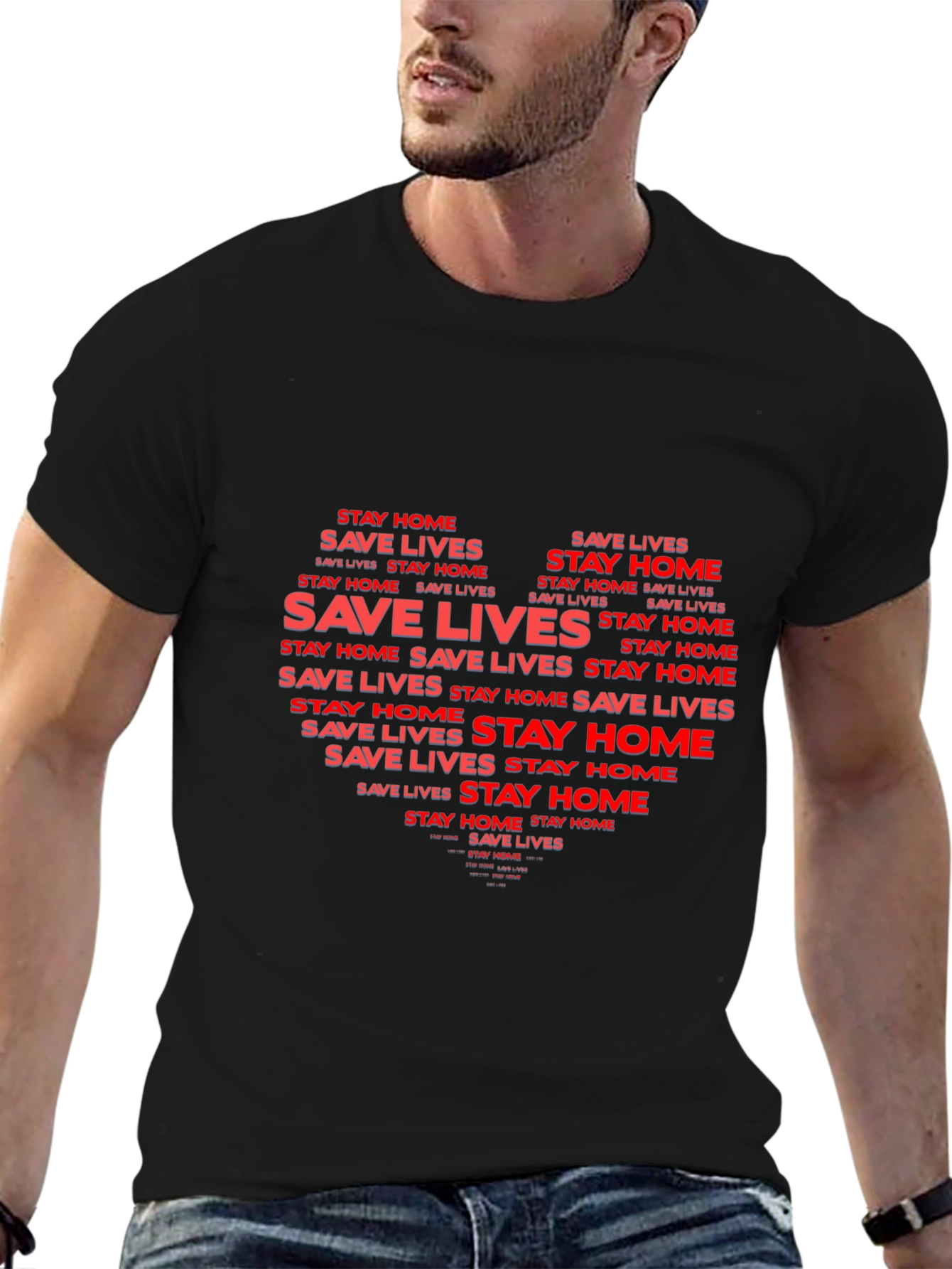 Stay Home Save Lives Graphic Tee