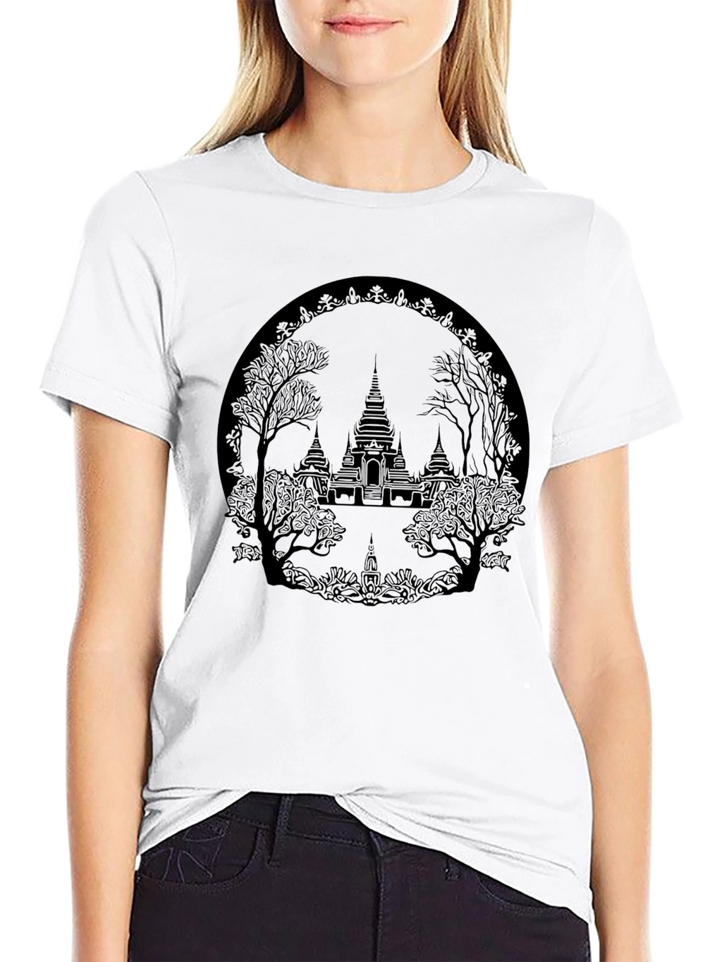 Black Temple Graphic T-Shirt