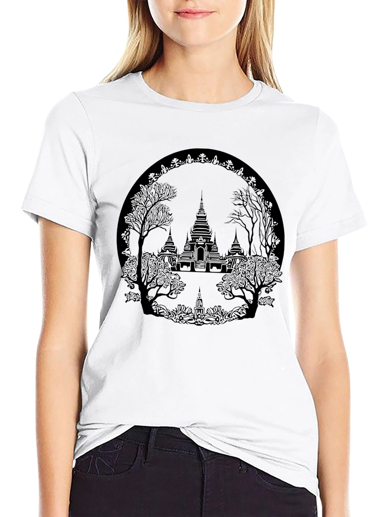 Black Temple Graphic T-Shirt
